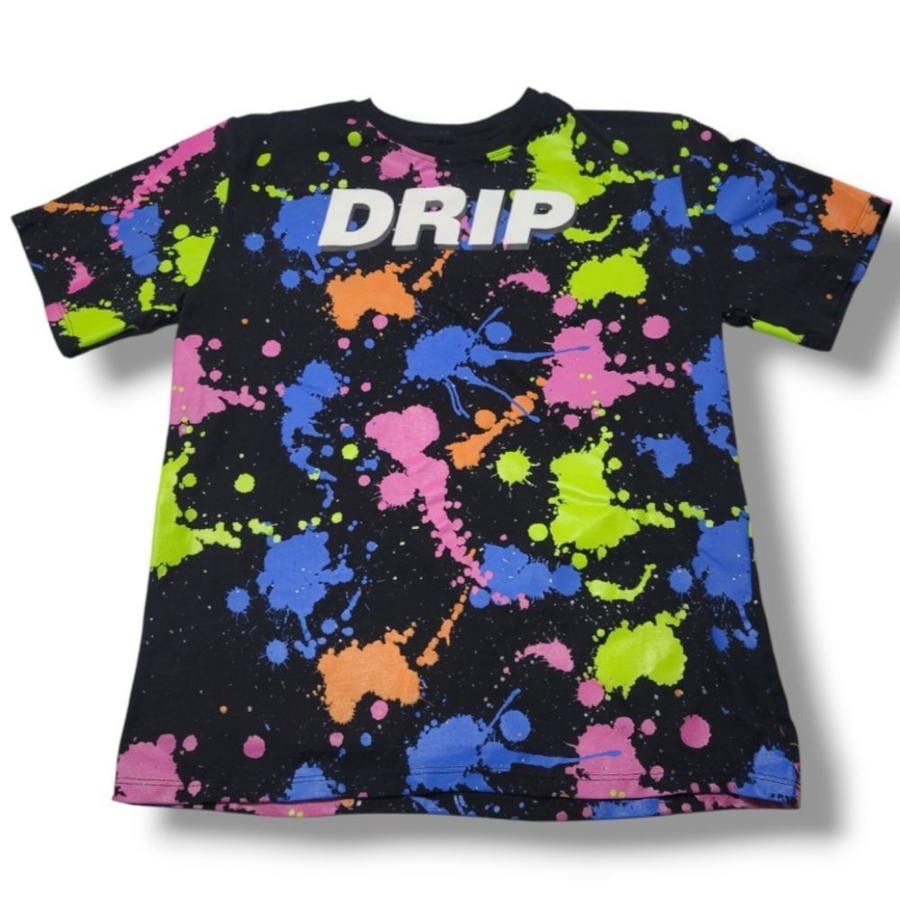 Bailey Apparel Shirt Size Large DRIP Graphic Print Shirt Splattered Paint Print